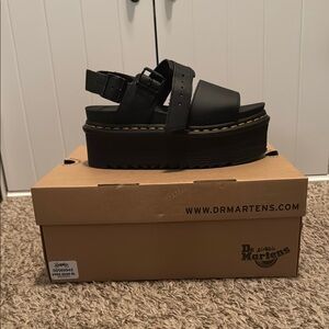 D. Martens Black Platform Sandals